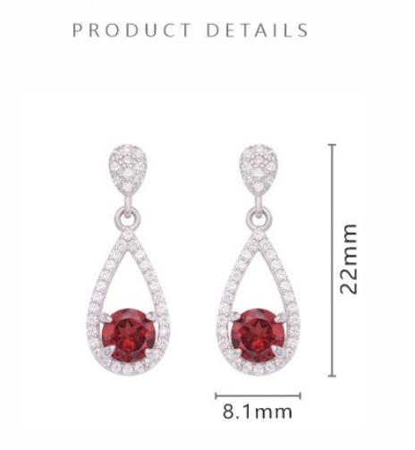 S925 sterling silver teardrop-shaped pendant earrings